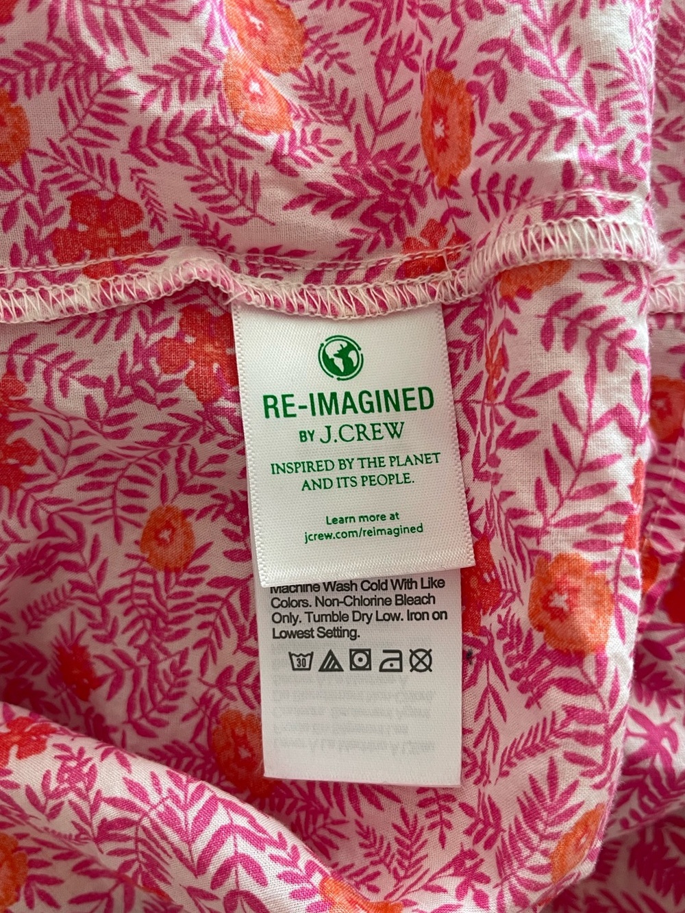 J.Crew Pink Floral Peasant Blouse Size Small 100% Cotton Puff Sleeve Top - Picture 7 of 8